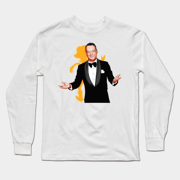 Tom Hanks - An illustration by Paul Cemmick Long Sleeve T-Shirt by PLAYDIGITAL2020